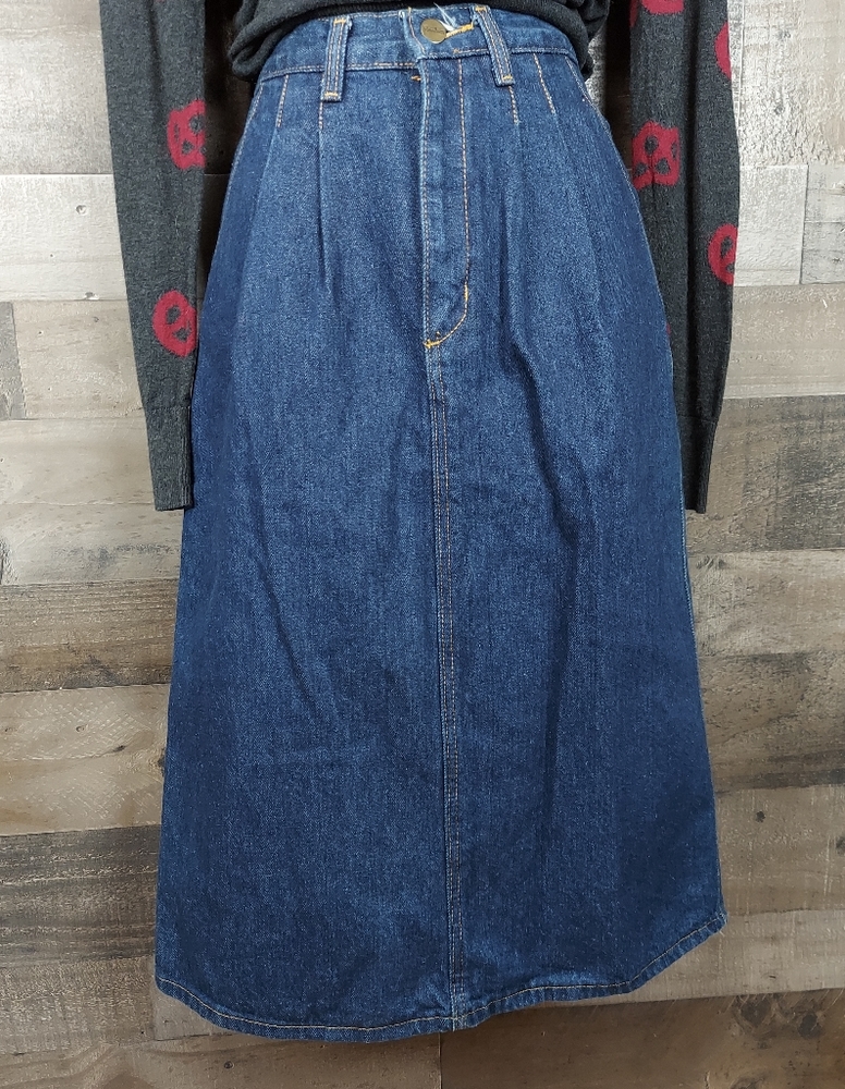 Brooke Vintage Pleaded Denim Skirt